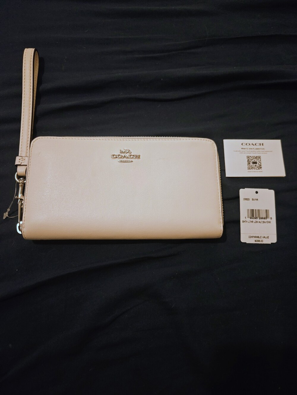 Coach Leather Zip Wristlet Wallet with Detachable Strap